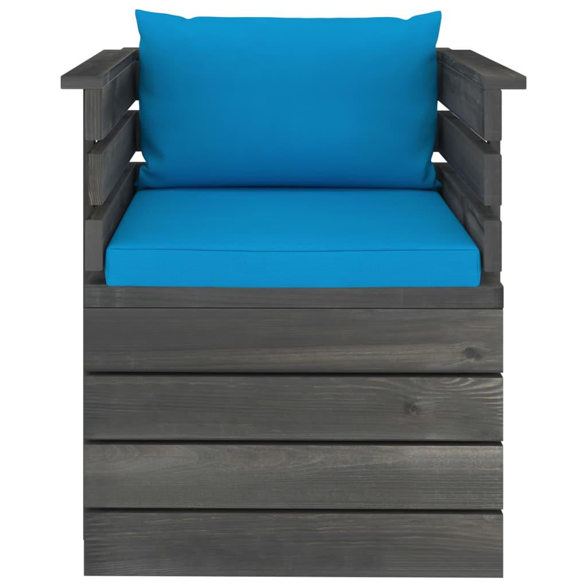 Voir la diapositive 5 : VIDAXL Salon palette de jardin 7 pcs avec coussins Bois de pin massif