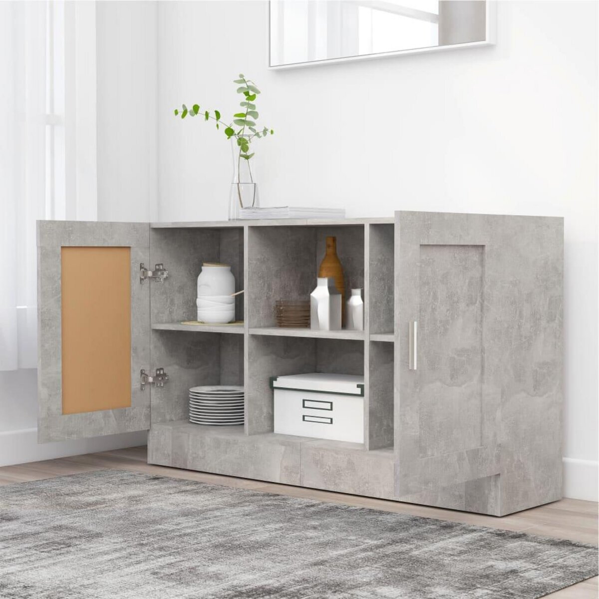 VIDAXL Buffet Gris beton 120x30,5x70 cm Bois d'ingenierie