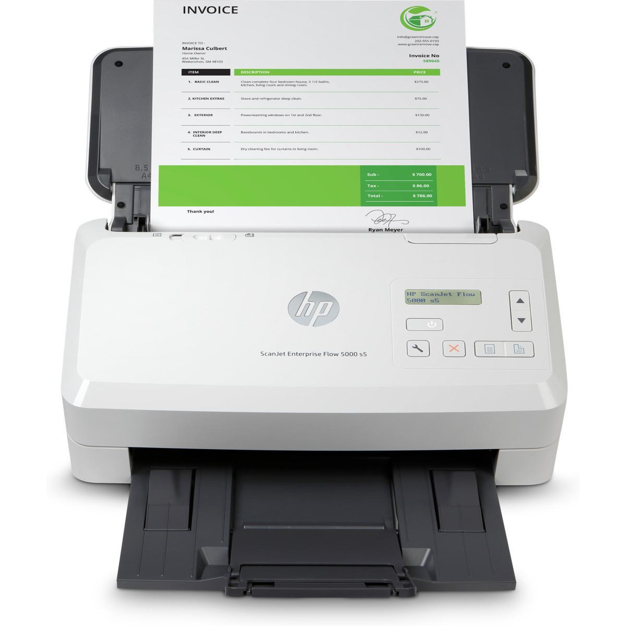 Voir la diapositive 2 : HP Hp scanjet enterprise flow 5000 s5 alimentation papier de scanner 600 x 600 dpi a4 blanc