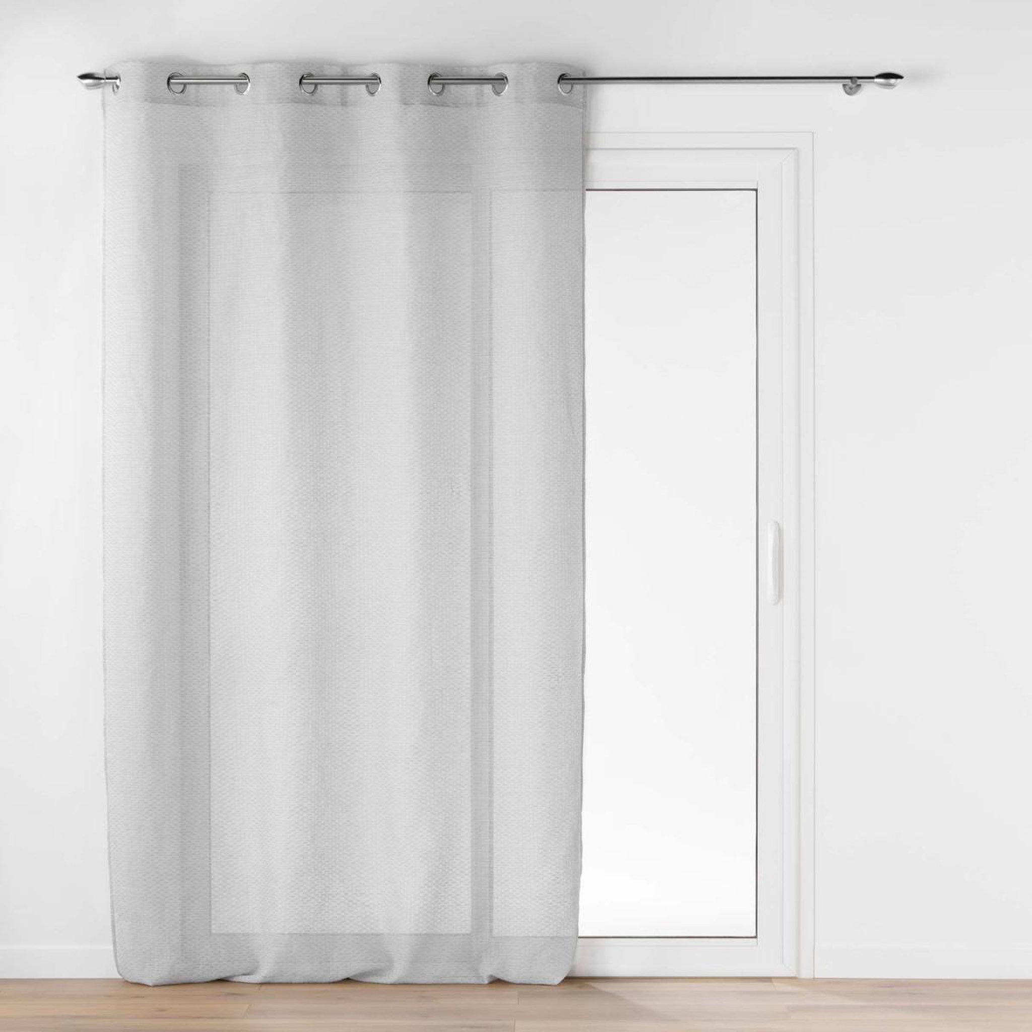 Douceur d'Intérieur Rideau voilage jacquard  ophelia  140x280cm gris