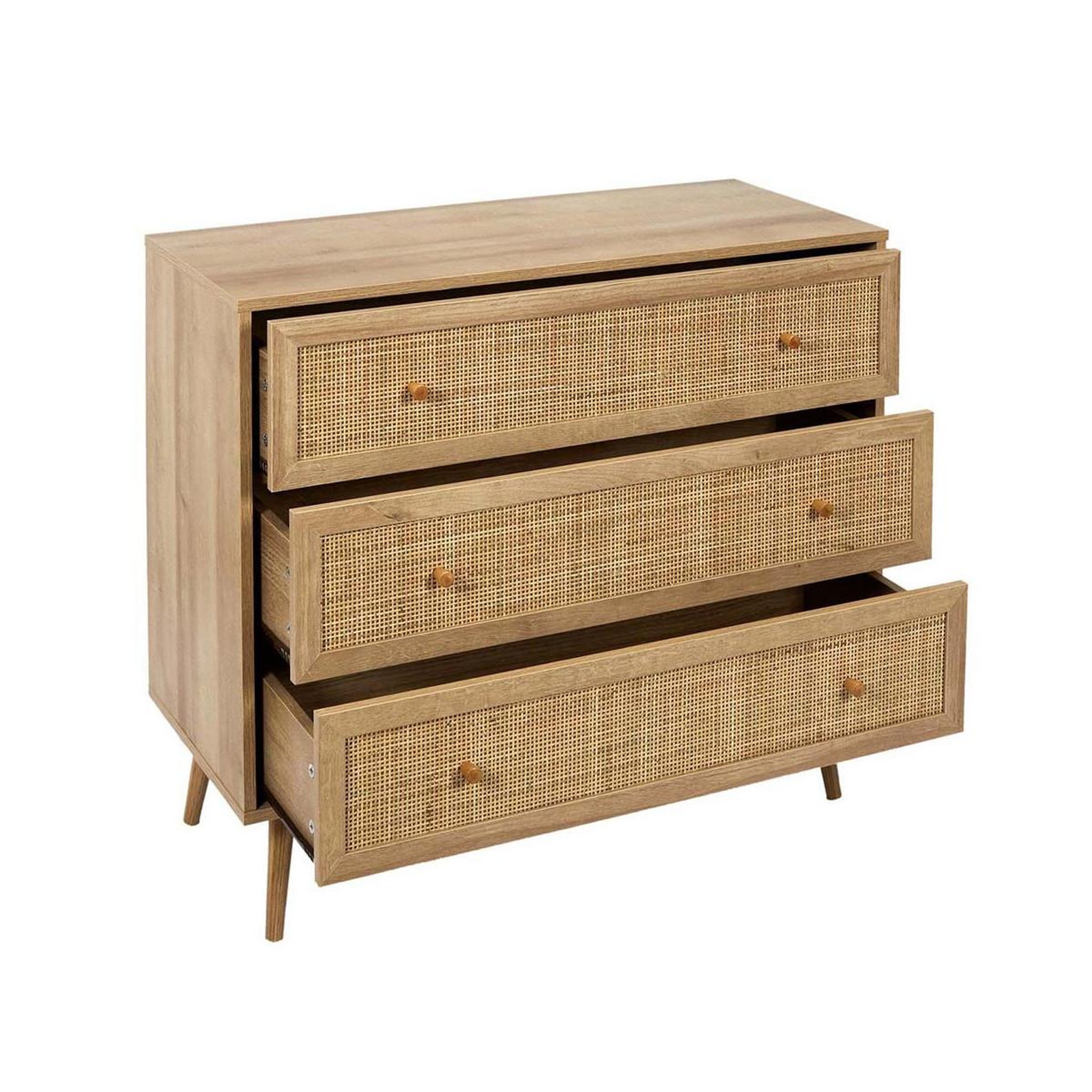 Voir la diapositive 3 : The Home Deco Factory Commode en bois 3 tiroirs  bali  90cm naturel