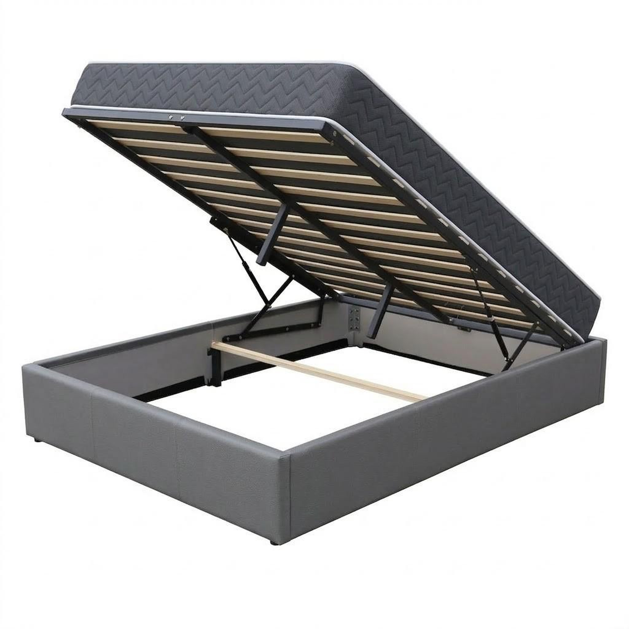 Voir la diapositive 2 : KING OF DREAMS Ensemble Lit Coffre et Matelas  Latex Accueil Moelleux