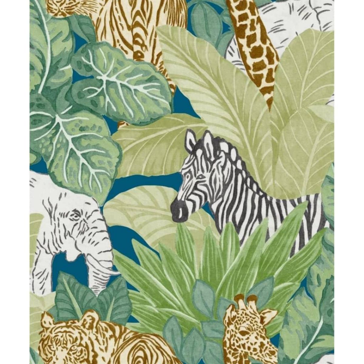 Noordwand Noordwand Papier peint Good Vibes Jungle Animals Vert et noir