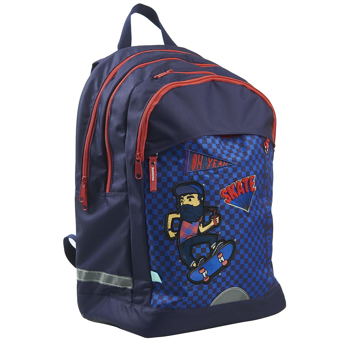 AUCHAN Sac à dos 2 compartiments bleu SKATE avec leds