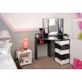 Voir la diapositive 7 : Coiffeuse d'angle 3 miroirs 5 tiroirs pivotants GIRLY