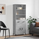 VIDAXL Buffet haut Gris beton 69,5x34x180 cm Bois d'ingenierie