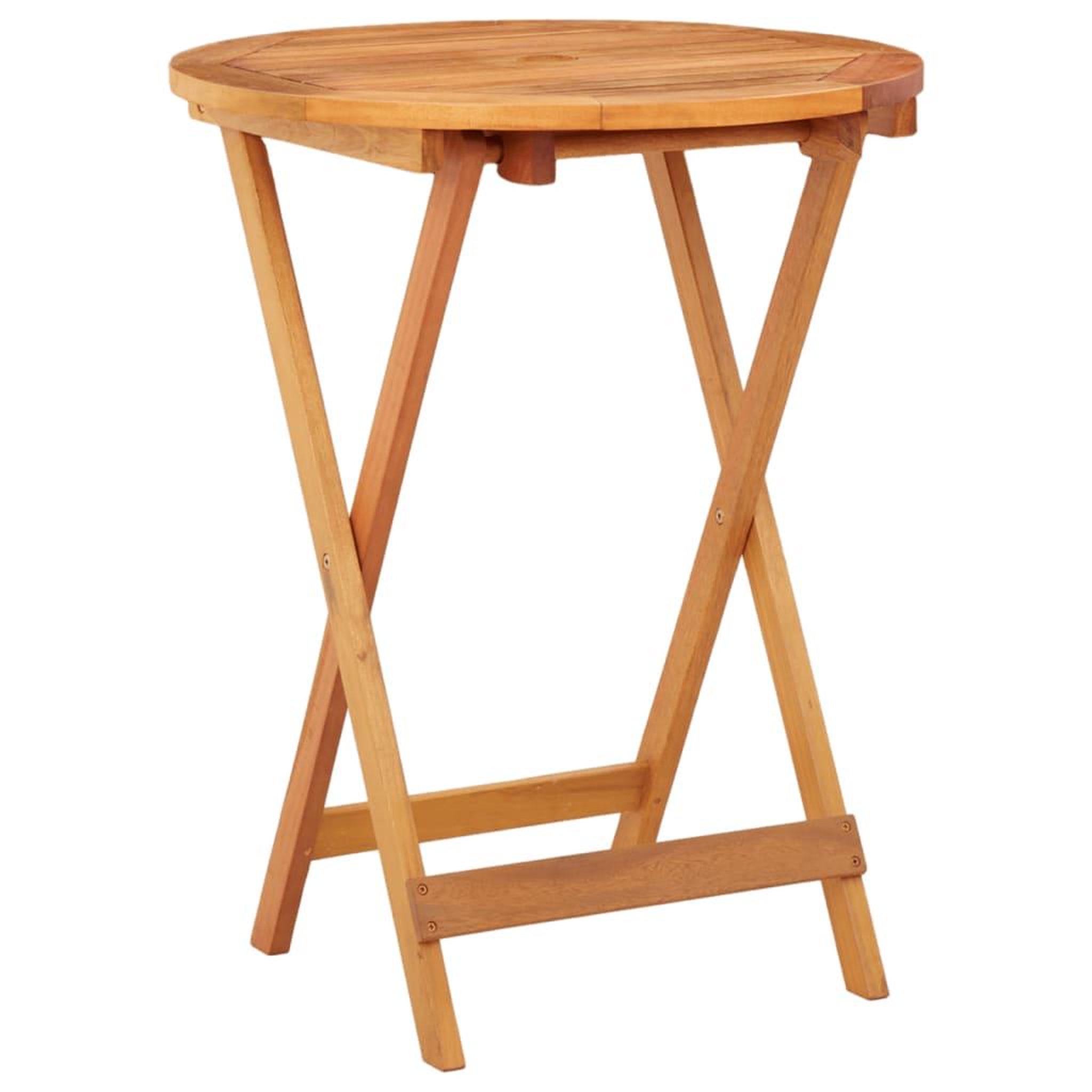 Voir la diapositive 1 : VIDAXL Table de jardin pliable Ø60x75 cm Bois d'eucalyptus solide