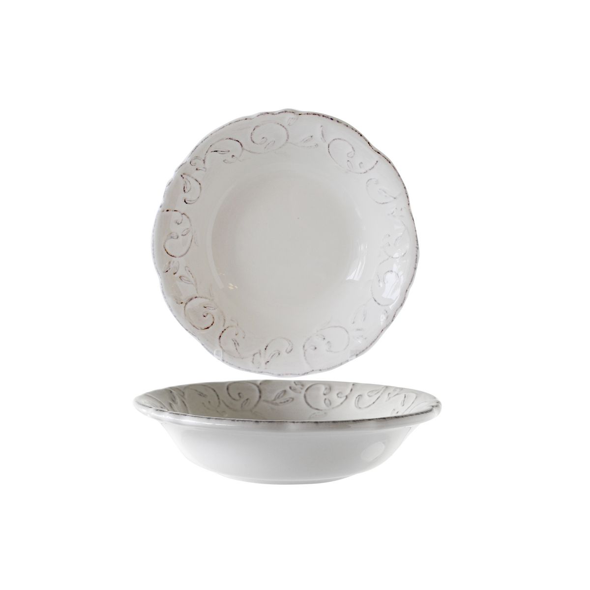 Cosy&Trendy Lot de 6 assiettes calottes FESTON CREAM 20 cm