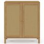 Voir la diapositive 3 : ID MARKET Buffet d'appoint vintage 2 portes 70 cm HANAE effet naturel cannage