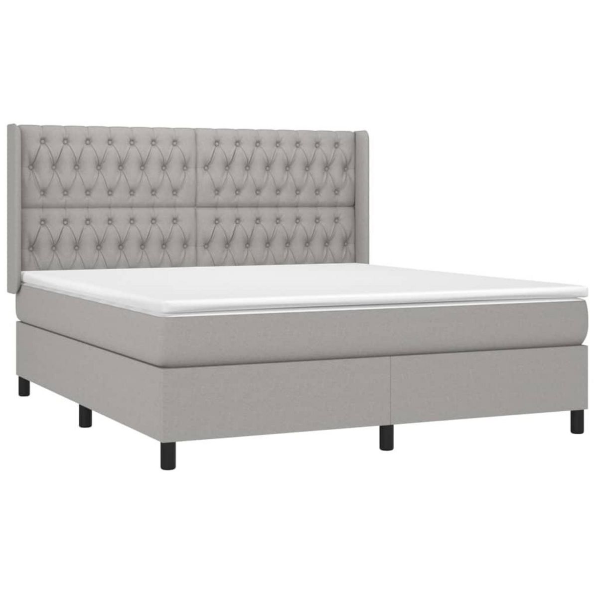 VIDAXL Sommier a lattes de lit avec matelas Gris clair 180x200cm Tissu