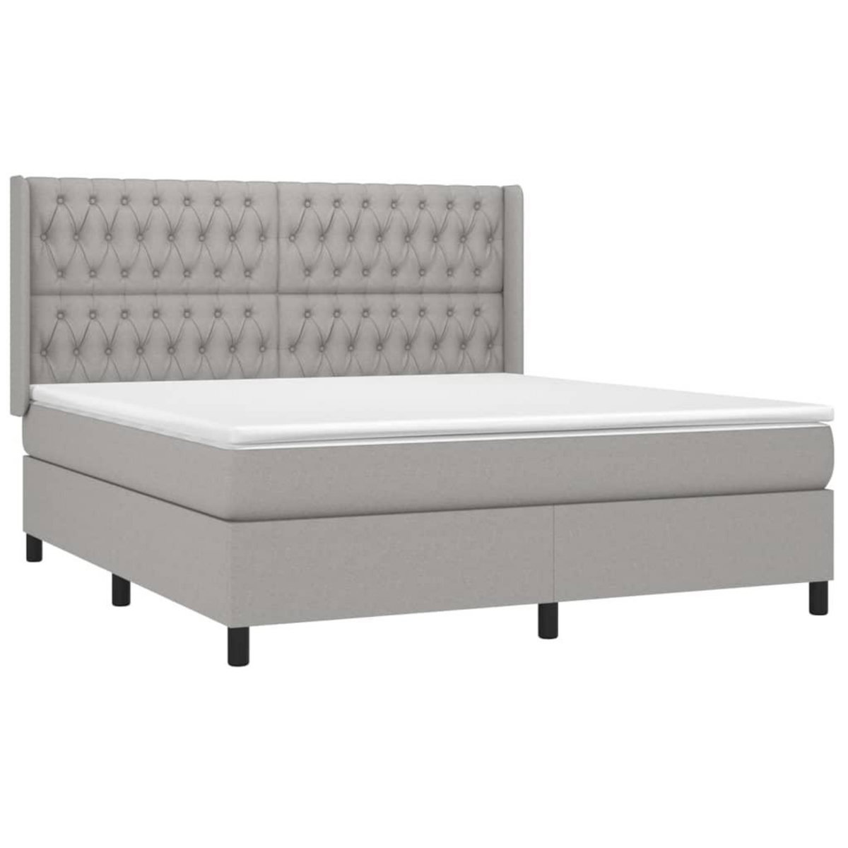 VIDAXL Sommier a lattes de lit avec matelas Gris clair 180x200cm Tissu
