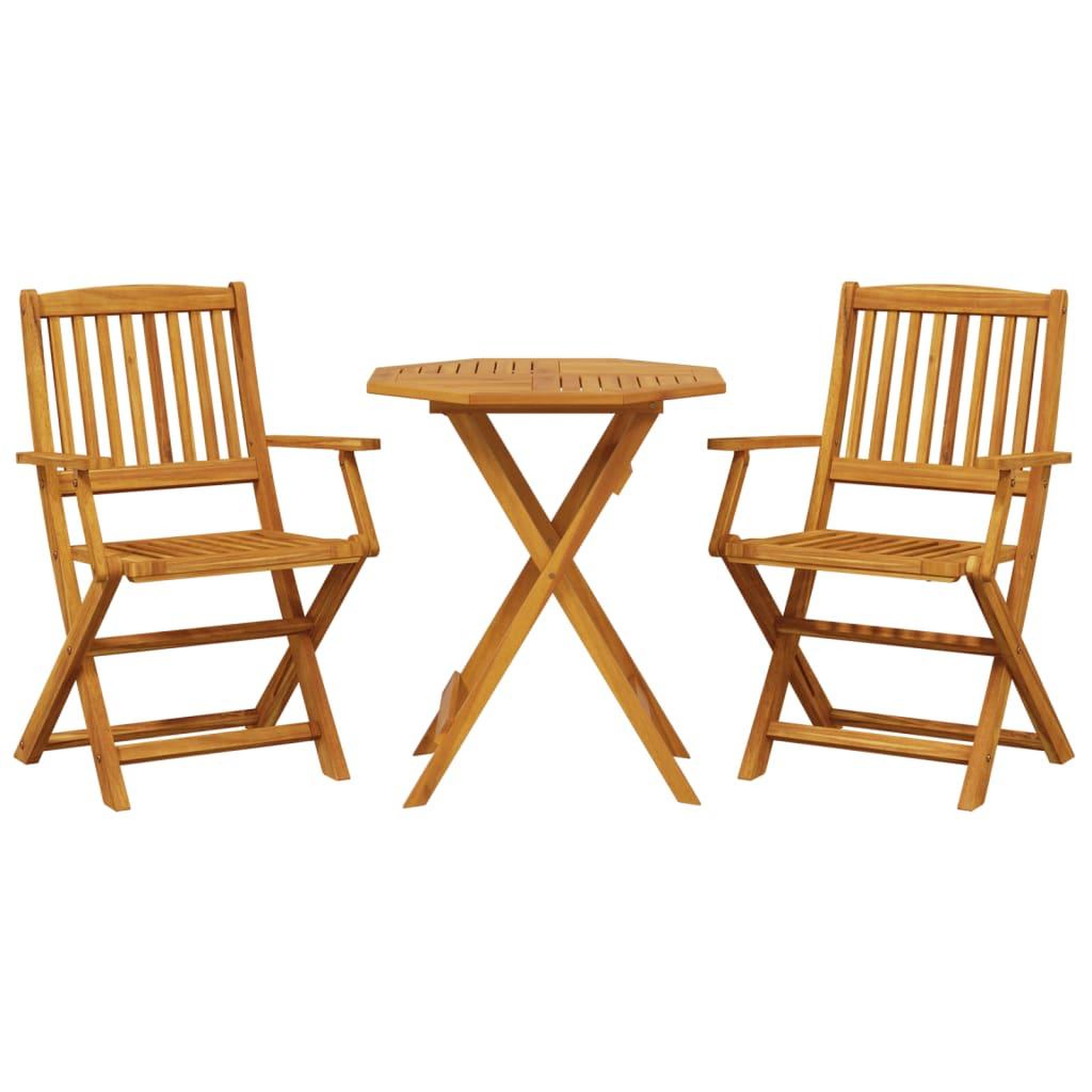 Voir la diapositive 2 : VIDAXL Ensemble de bistro pliable 3 pcs bois d'acacia solide