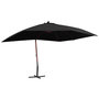 Voir la diapositive 1 : VIDAXL Parasol suspendu avec mat en bois 400x300 cm Noir