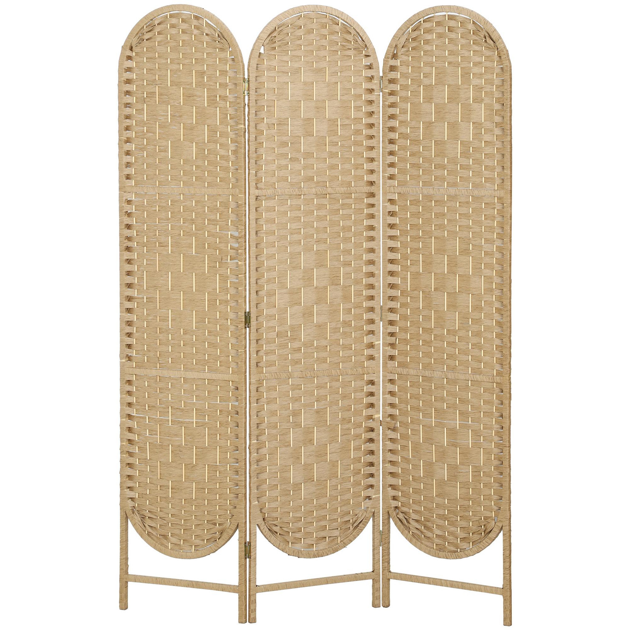Voir la diapositive 5 : HOMCOM Paravent intérieur 3 panneaux pliable bois de pin naturel 120 x 170 cm