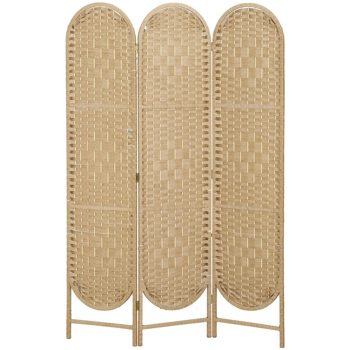 HOMCOM Paravent intérieur 3 panneaux pliable bois de pin naturel 120 x 170 cm