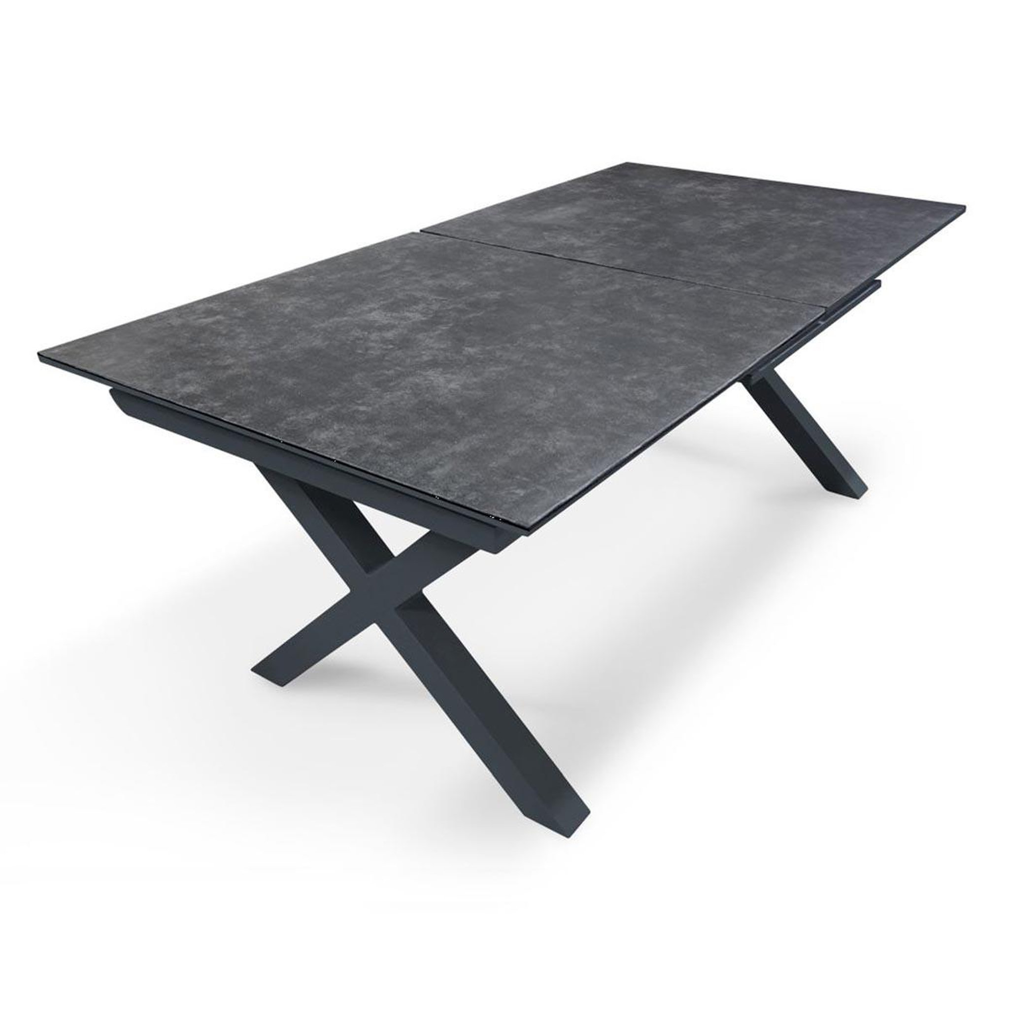 DCB GARDEN Table de Jardin Extensible en Céramique  Floride  180-240cm Gris Anthracite