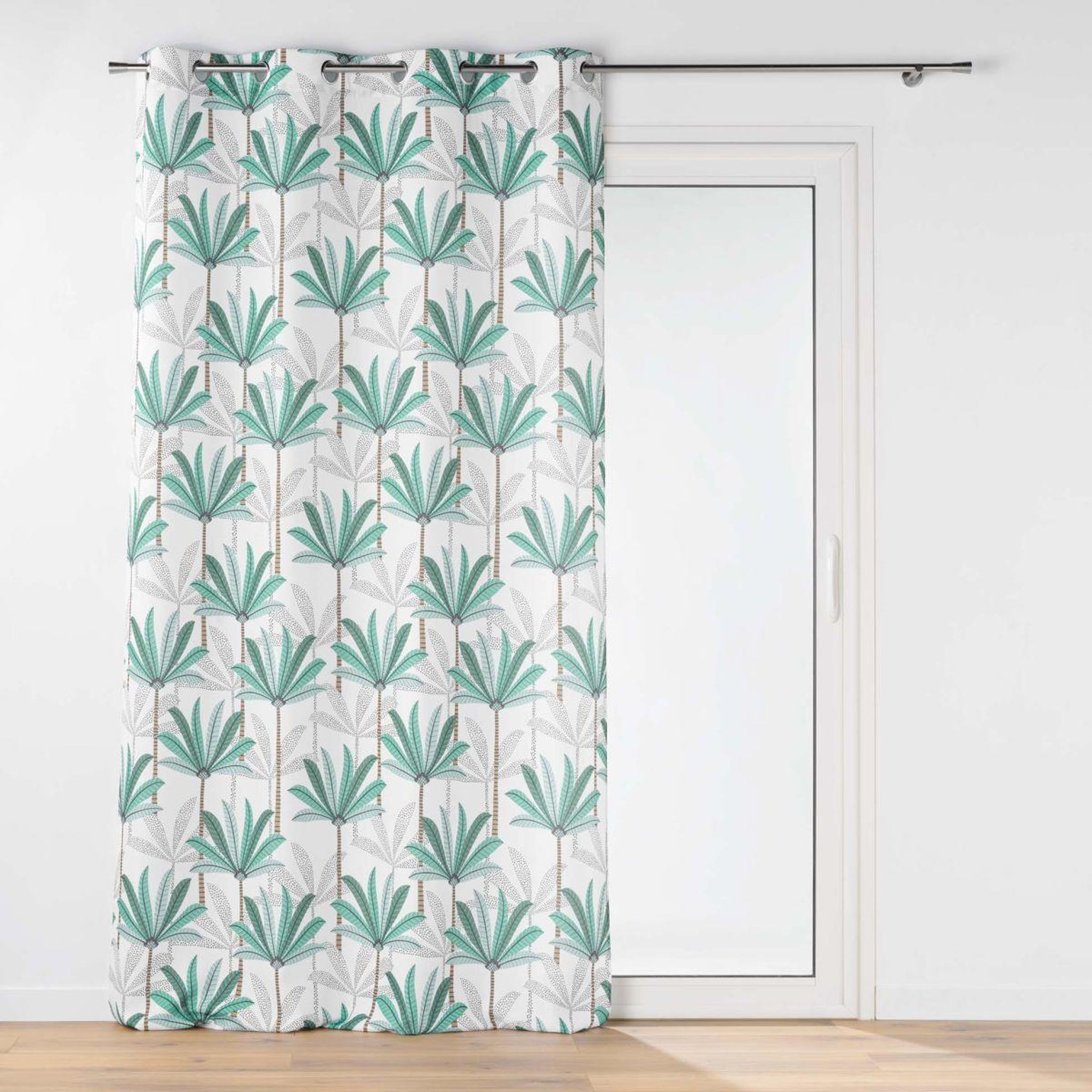 Douceur d'Intérieur Rideau à œillets imprimé  oasis  140x260cm vert