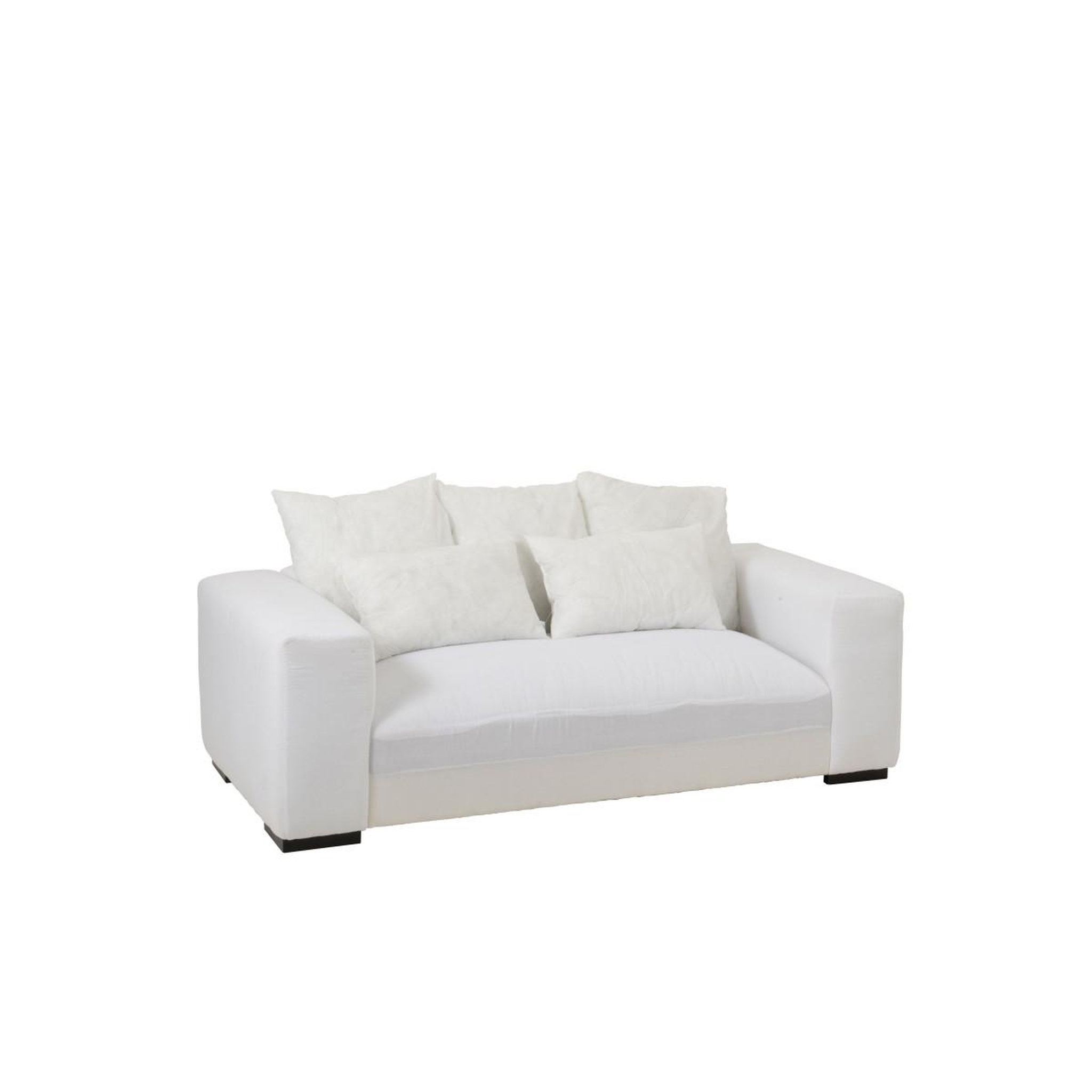Voir la diapositive 2 : J-LINE Canapé design 5 coussins  monaco  217cm blanc