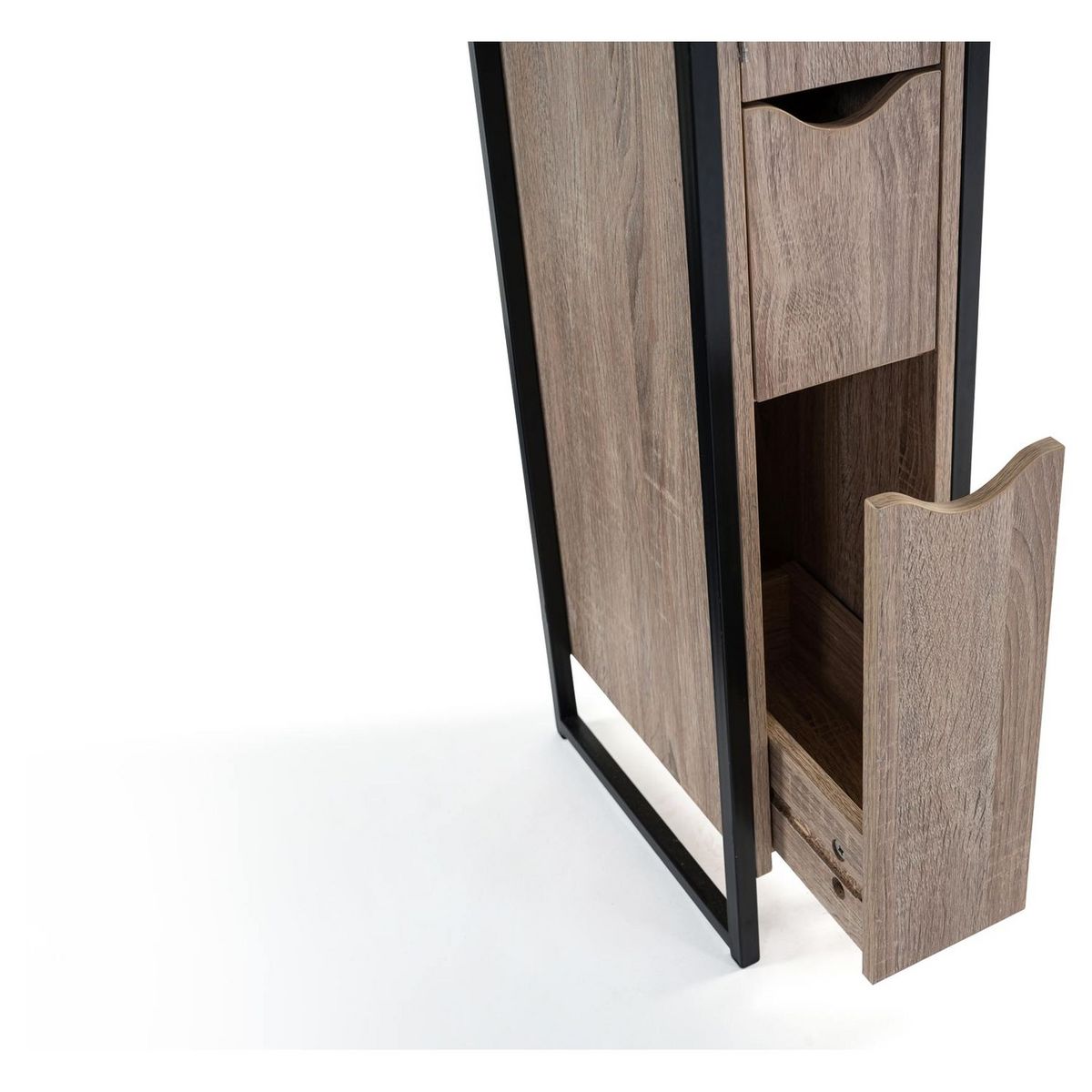 Meuble WC 3 tiroirs 2 étagères de rangement POTSA