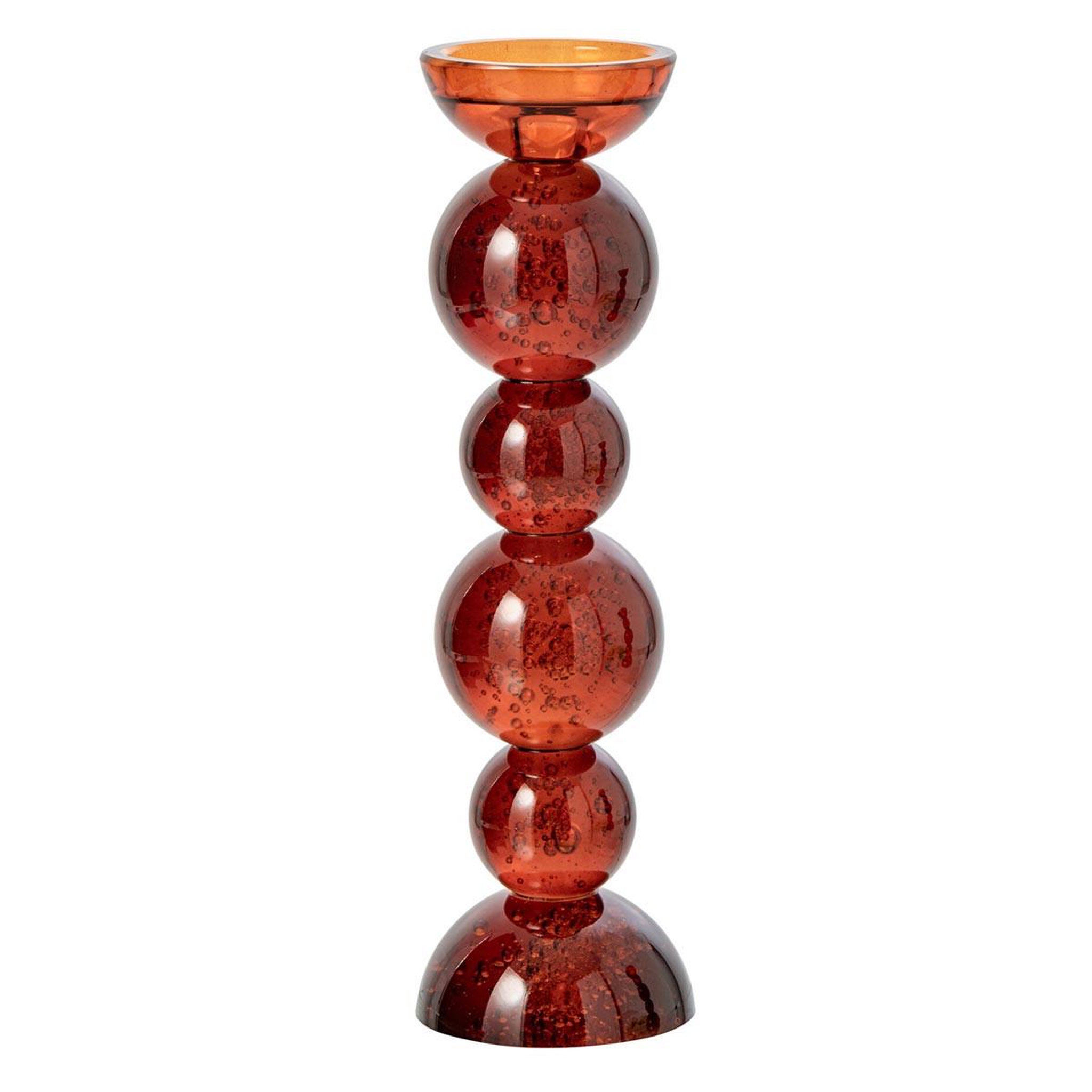 J-LINE Bougeoir Boules en Verre  Dimitri  35cm Bronze