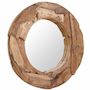 Voir la diapositive 4 : VIDAXL Miroir decoratif Teck 80 cm Rond
