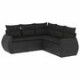 Voir la diapositive 2 : VIDAXL Salon de jardin 5 pcs avec coussins noir resine tressee