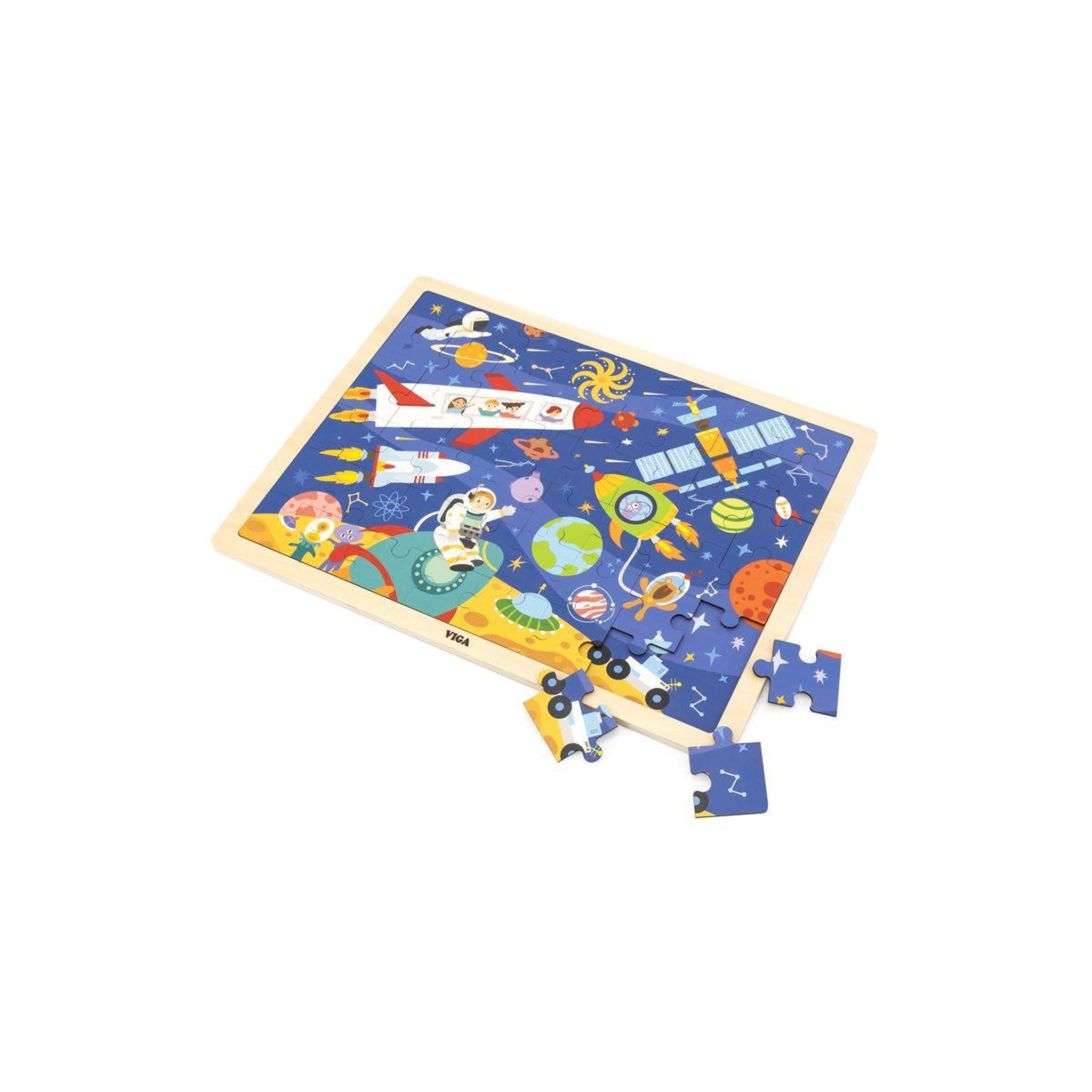 Voir la diapositive 2 : VIGA Puzzle en bois 48 pièces  44586 - zone de construction