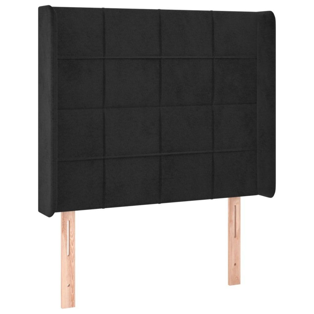VIDAXL Tete de lit avec oreilles Noir 103x16x118/128 cm Velours