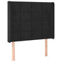 Voir la diapositive 2 : VIDAXL Tete de lit avec oreilles Noir 103x16x118/128 cm Velours