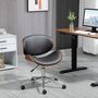 Voir la diapositive 4 : VINSETTO Chaise de bureau manager design vintage pivotante réglable bois peuplier acier chromé synthétique noir