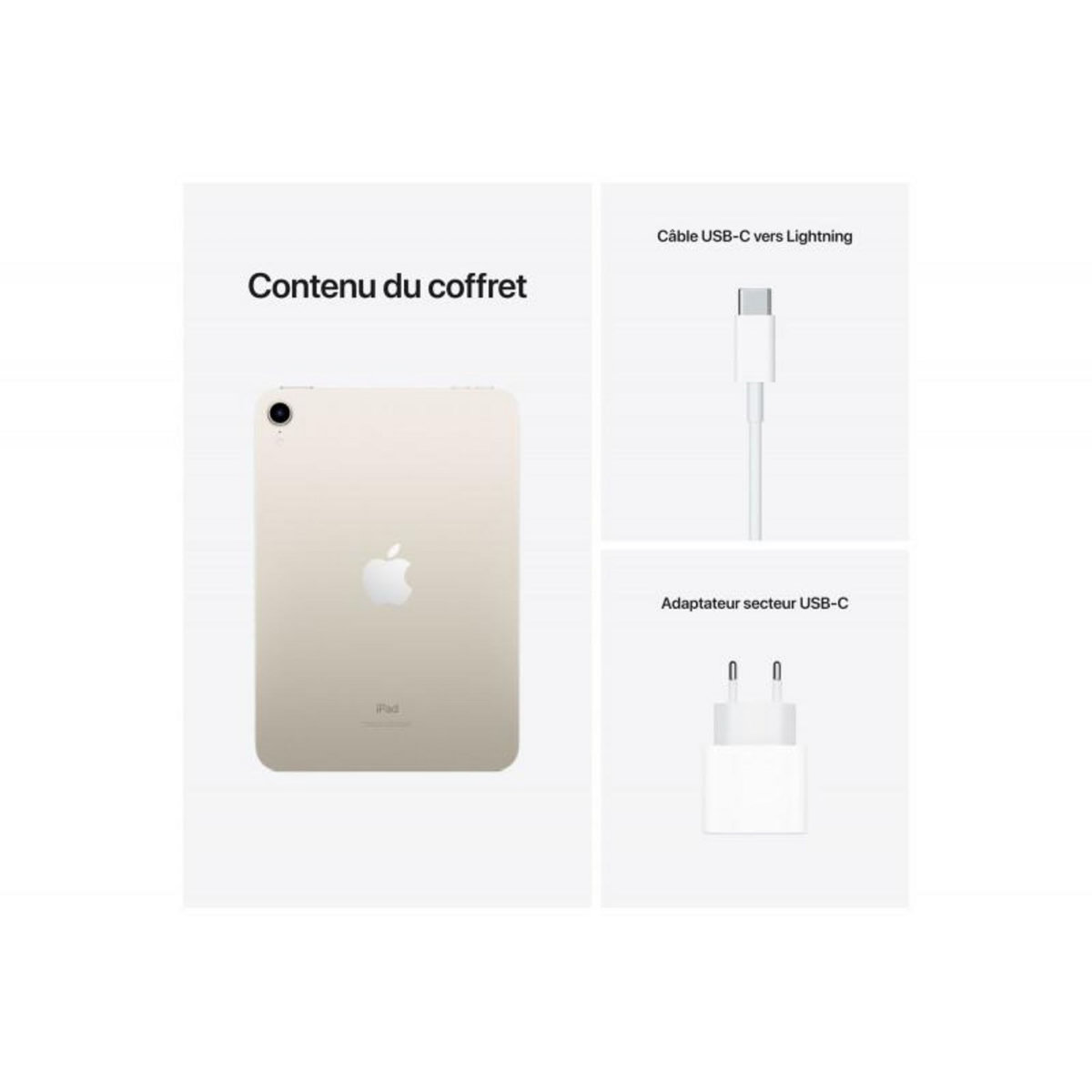 APPLE Apple iPad Mini 8,3 256 Go Lumière stellaire Wifi 6 ème génération 2021