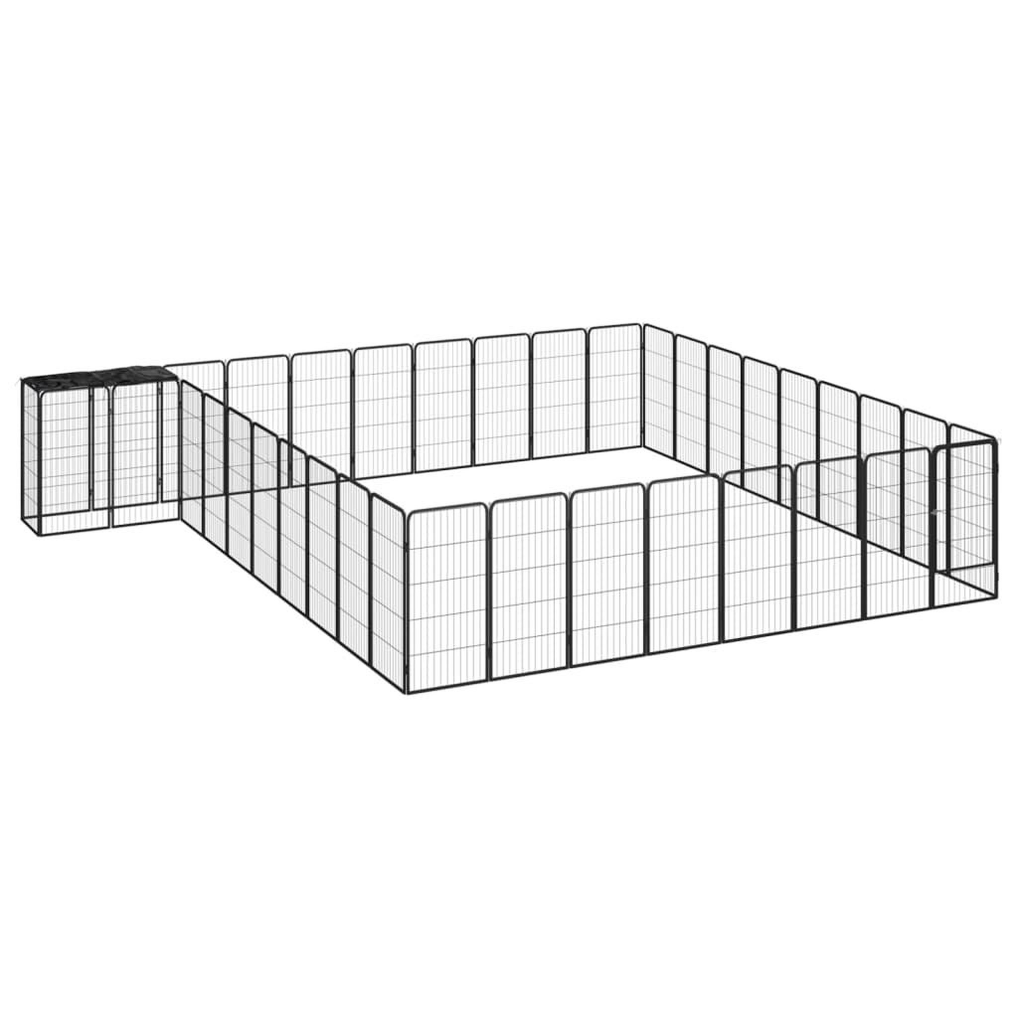 VIDAXL Parc pour chien 38panneaux Noir 50x100cm Acier enduit de poudre
