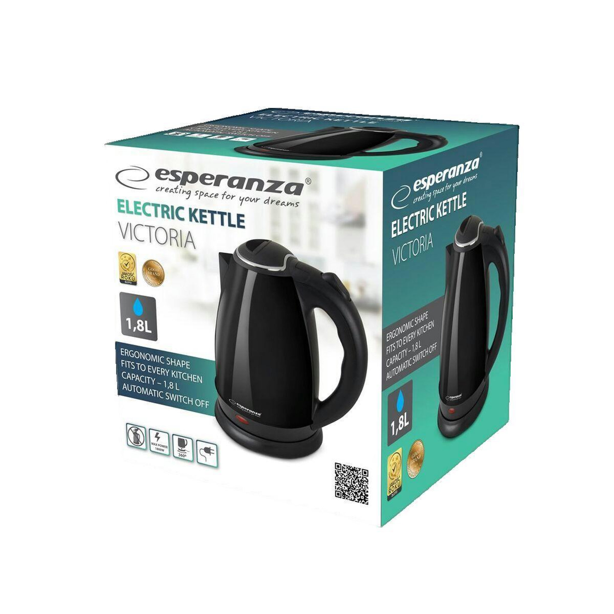 Voir la diapositive 3 : ESPERANZA Bouilloire électrique Esperanza 1.8 l
