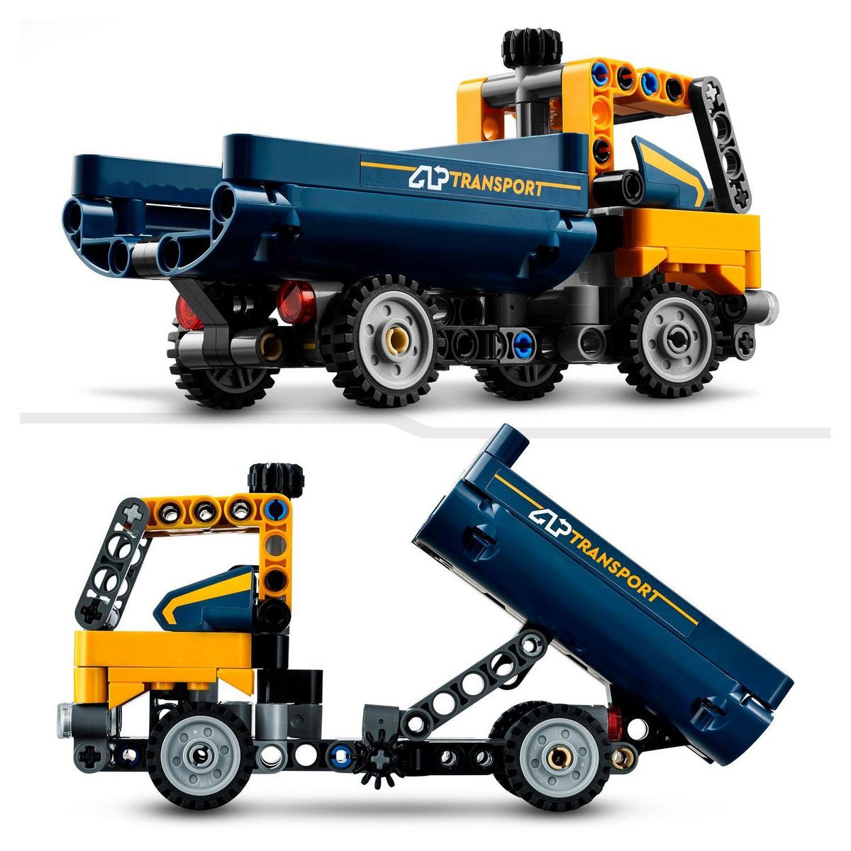 LEGO Technic 42147 Le Camion à Benne Basculante, 2-en-1, Maquette Engin de Chantier à Jouet de Pelleteuse