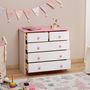 Voir la diapositive 4 : IDIMEX Commode en pin RONDO, 2+3 tiroirs