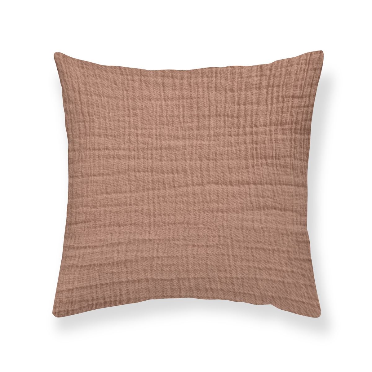 Coussin déco uni déhoussable en gaze de coton 300 g/m²