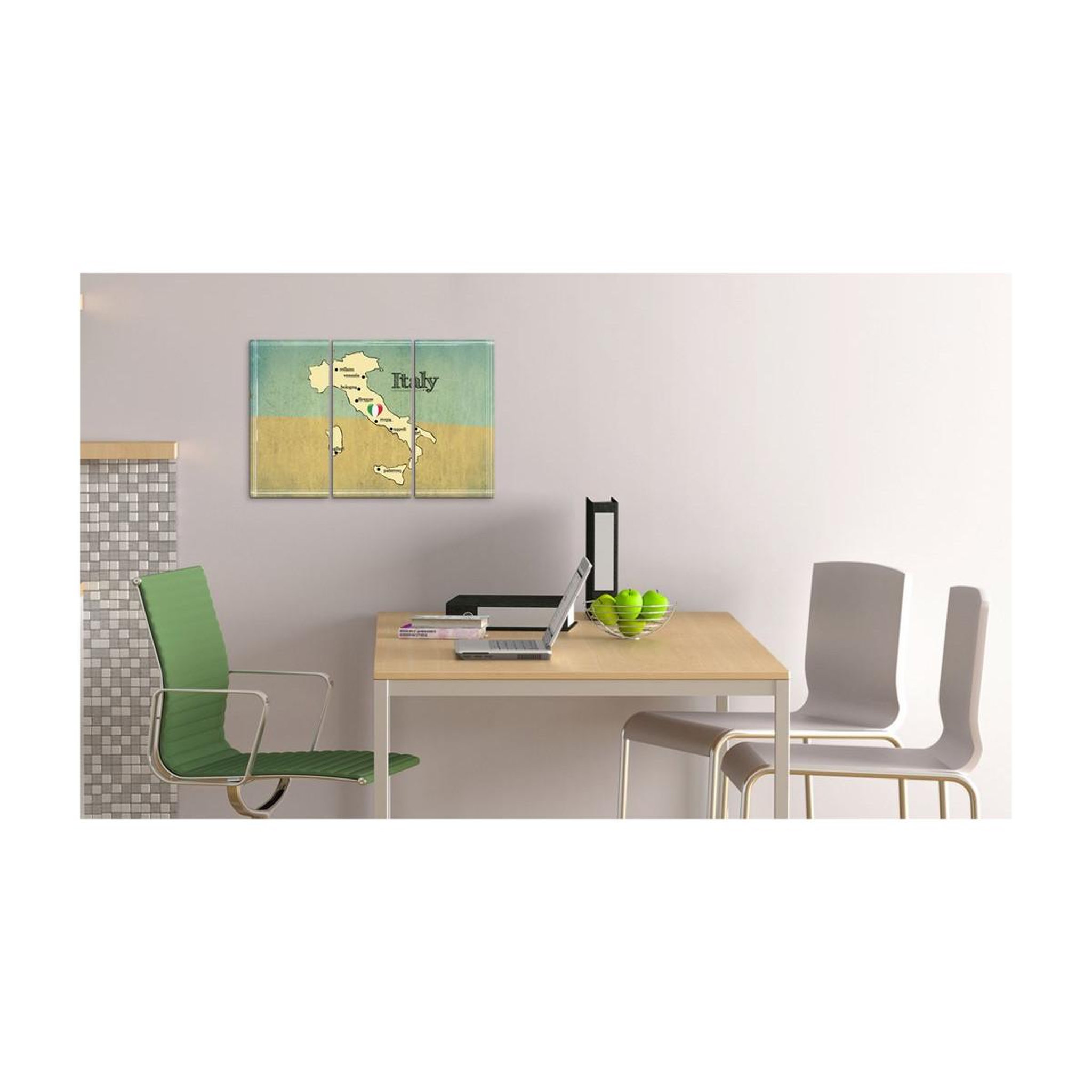 Voir la diapositive 2 : Paris Prix Tableau imprimé 3 panneaux  cœur de l'italie