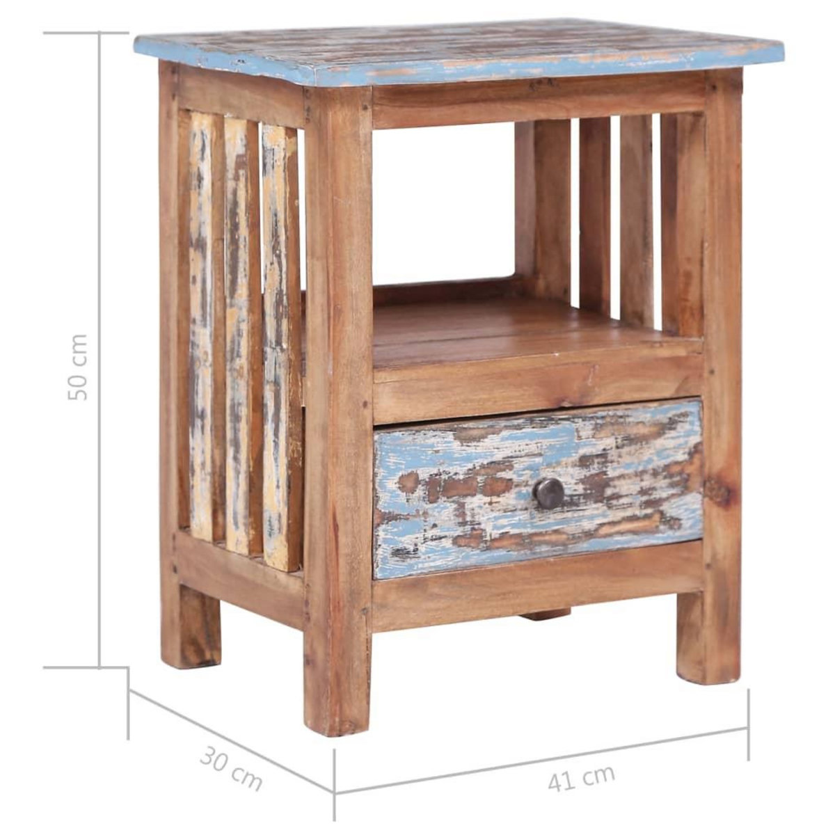 VIDAXL Table de chevet 41x30x50 cm bois d'acajou massif