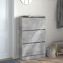 Voir la diapositive 3 : VIDAXL Armoire a chaussures gris beton 80x21x125,5cm bois d'ingenierie