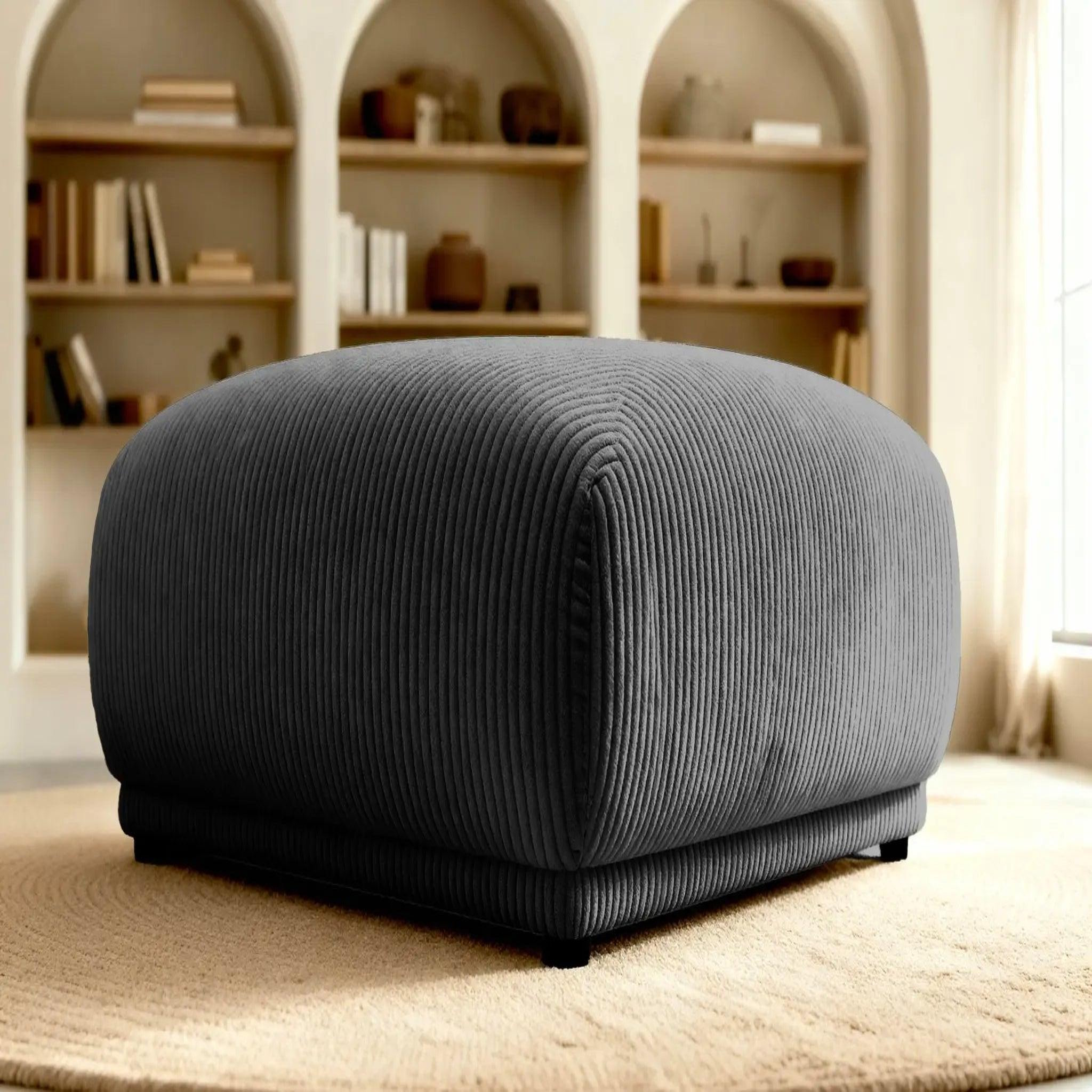 Voir la diapositive 3 : CASANOVA PARIS Rosalie - pouf velours cotelé