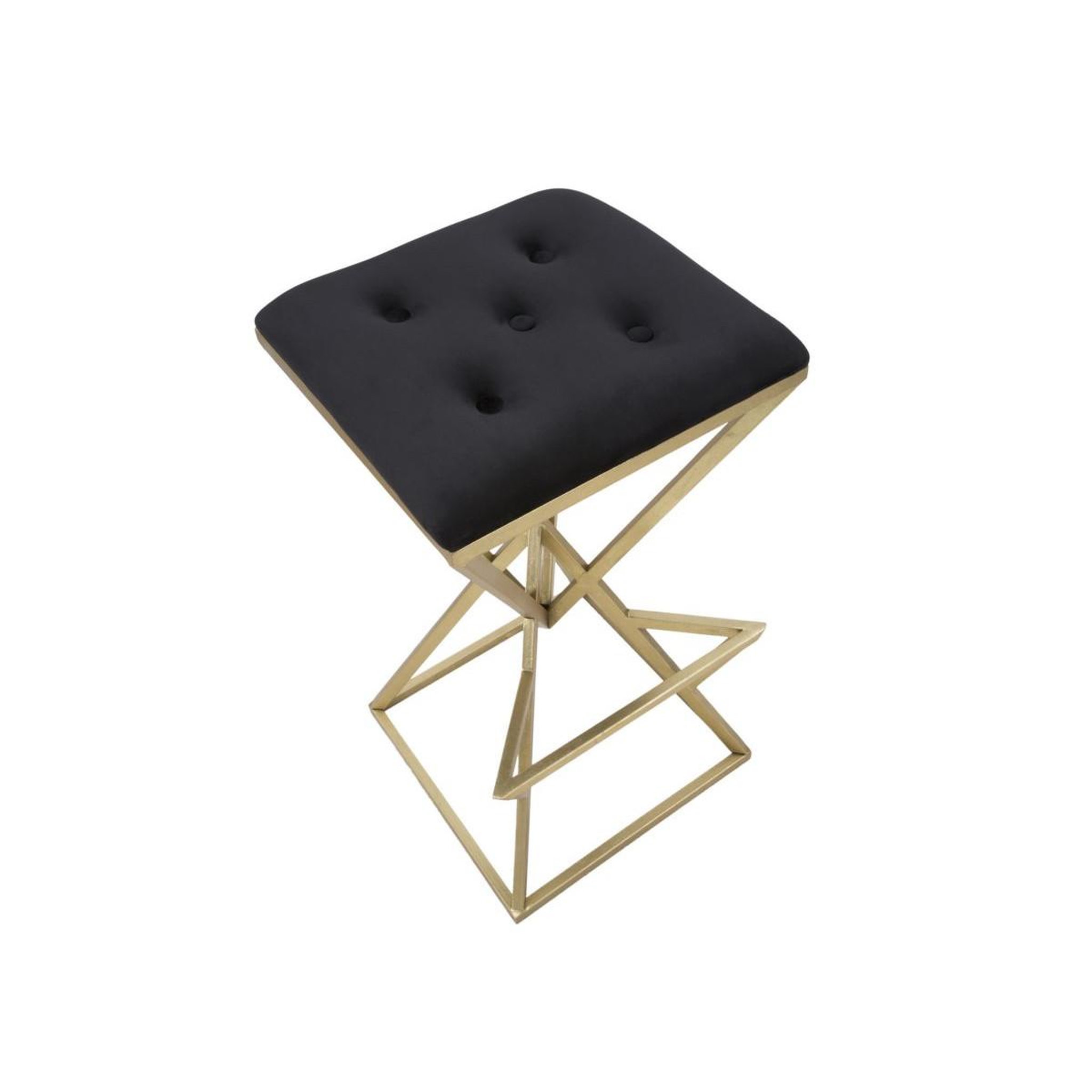 Voir la diapositive 4 : Paris Prix Tabouret de bar design  pyramid  75cm noir & or