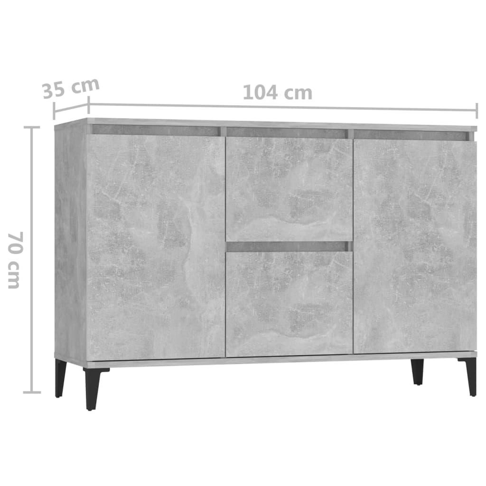 Voir la diapositive 6 : VIDAXL Buffet gris beton 104x35x70 cm bois d'ingenierie
