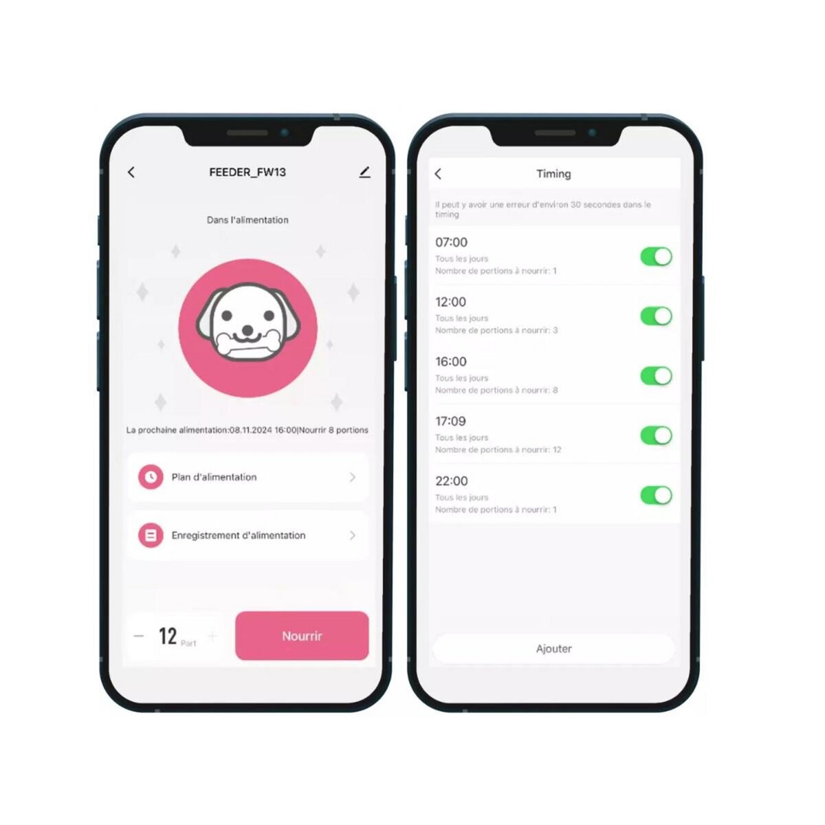 LIVOO Distributeur de croquettes automatique 5w noir + fontaine à eau - PET107