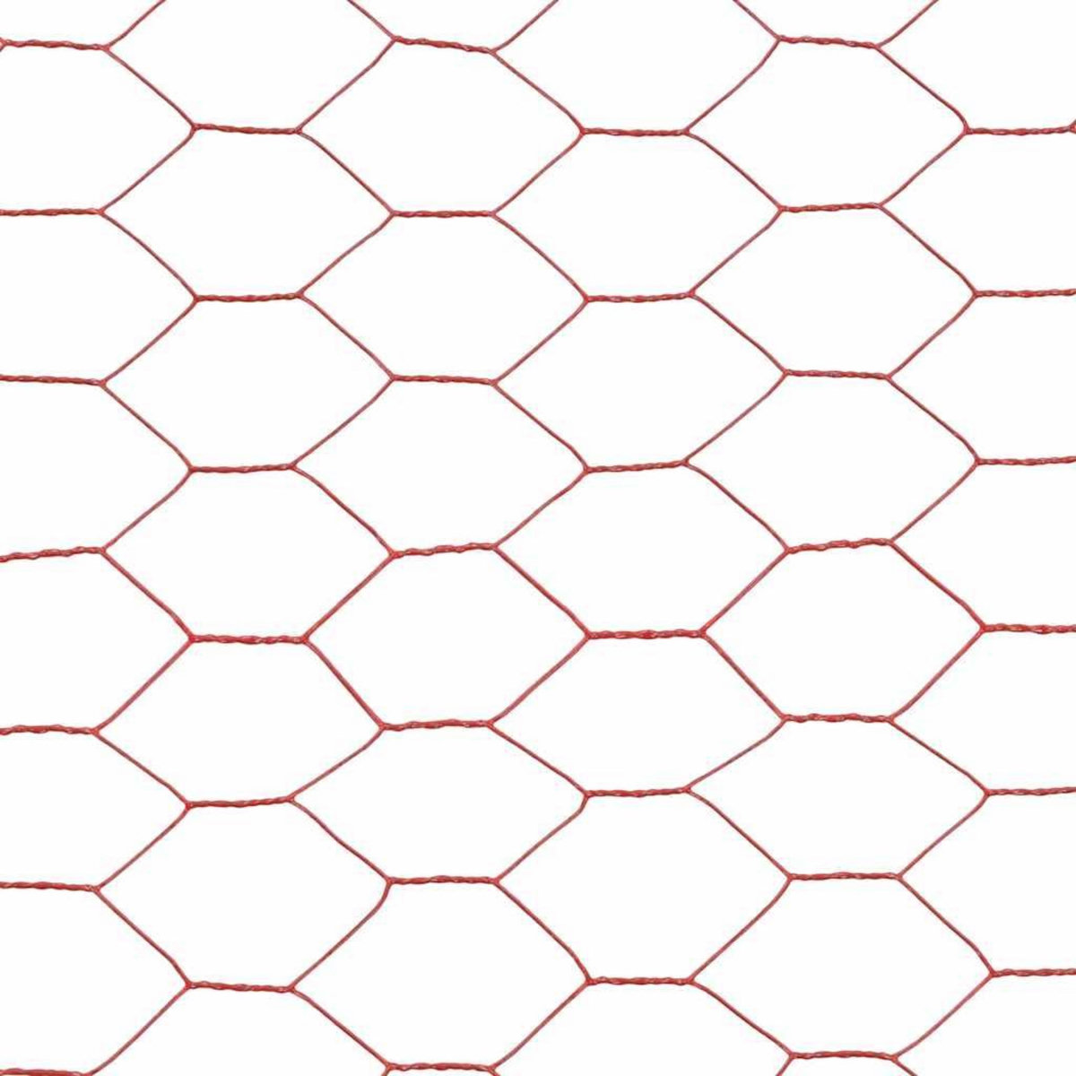 VIDAXL Grillage Acier avec revetement en PVC 25x1,2 m Rouge