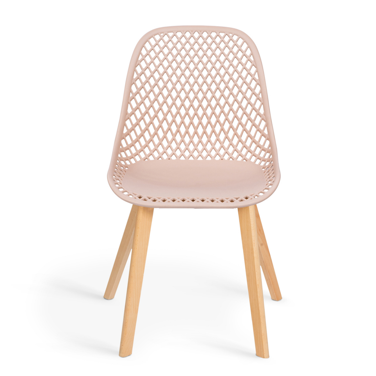 ID MARKET Lot de 6 chaises MANDY mix color pastel rose, blanc, gris clair x2, bleu x2