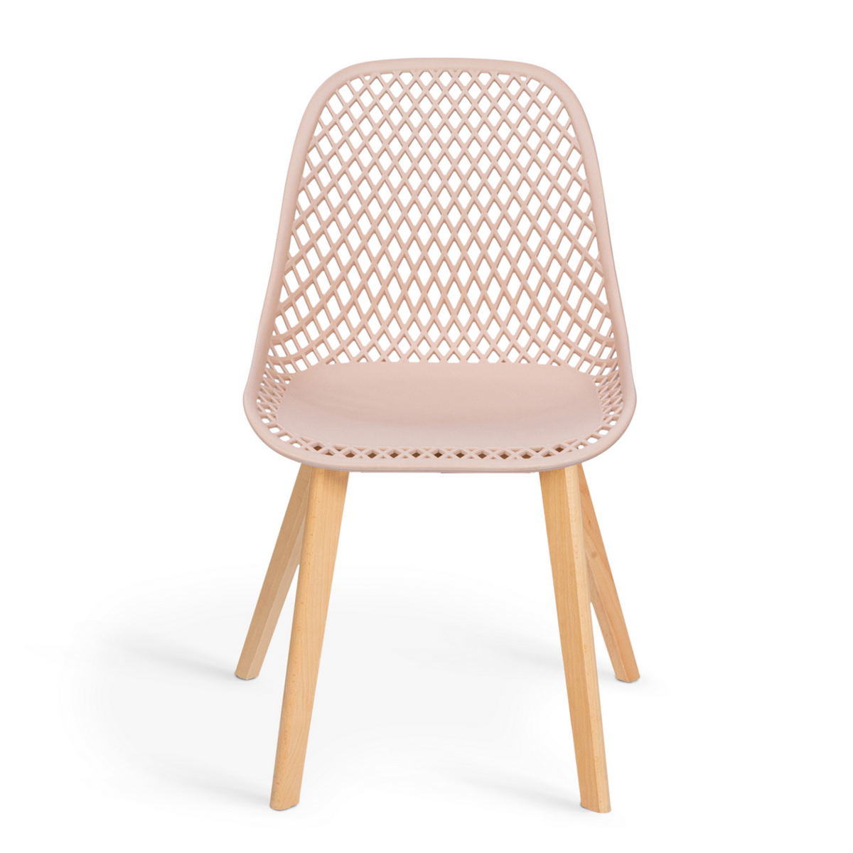 ID MARKET Lot de 6 chaises MANDY mix color pastel rose, blanc, gris clair x2, bleu x2