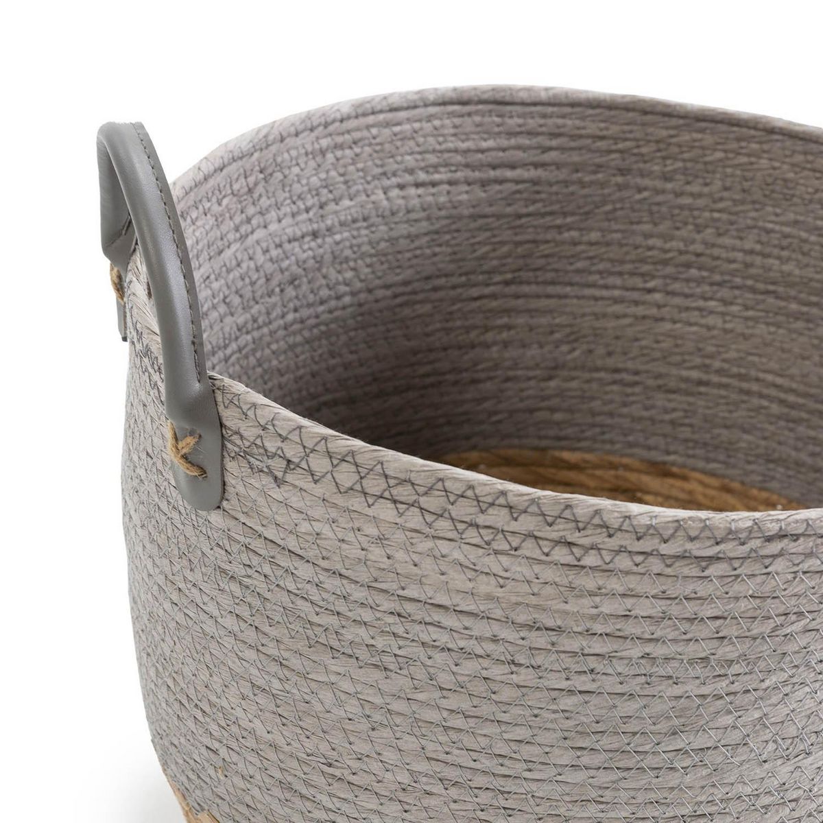 VS VENTA-STOCK Set de 3 paniers Neves fibre naturelle et papier, gris/naturel