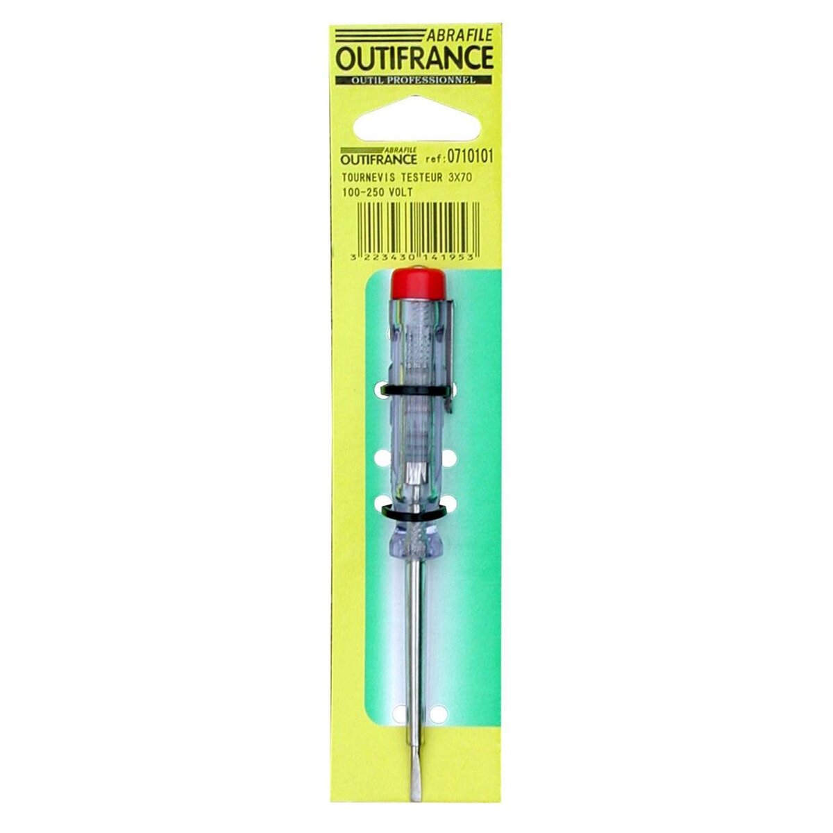 OUTIFRANCE Tournevis testeur à lame plate - 3 x 70
