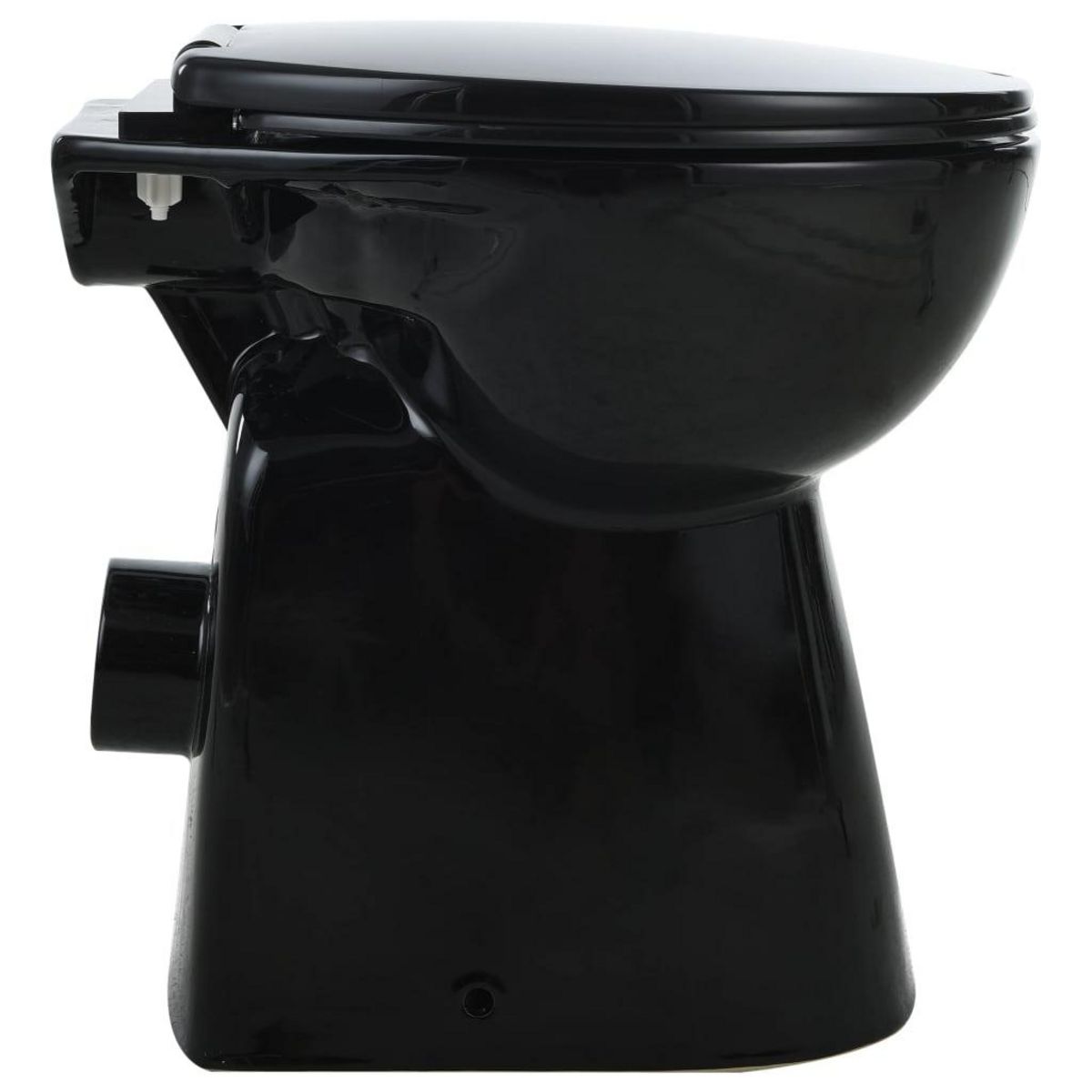 VIDAXL Toilette haute sans bord fermeture douce 7 cm Ceramique Noir