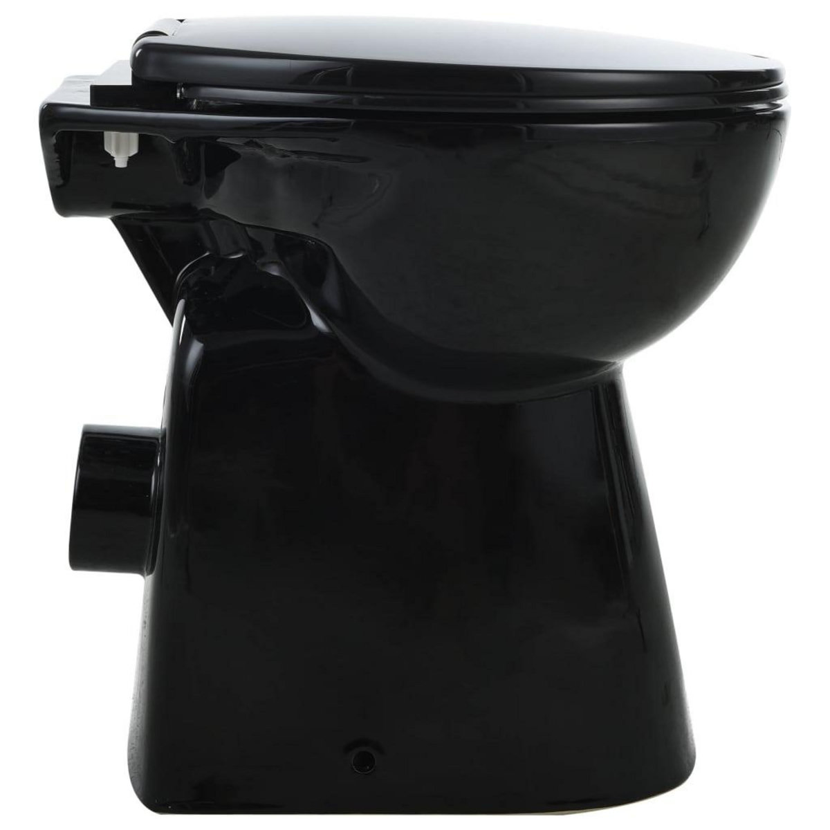 VIDAXL Toilette haute sans bord fermeture douce 7 cm Ceramique Noir